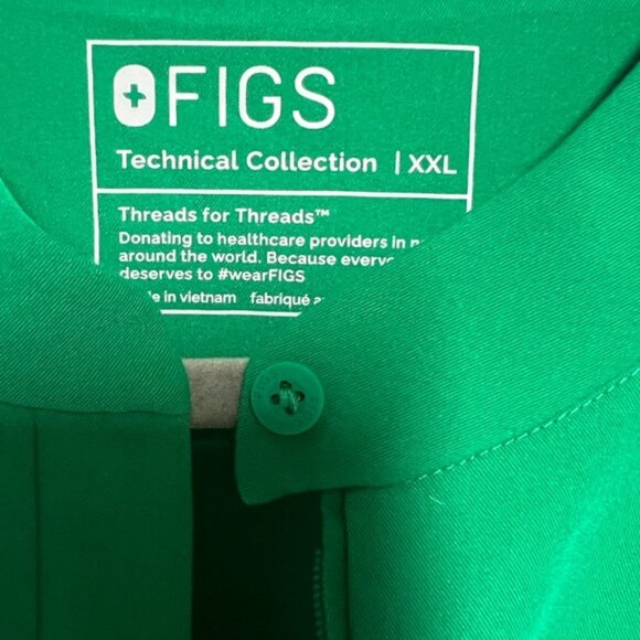 NWOT FIGS Montex Scrub Top Green Womens XXl Indocyanine Green - Picture 4 of 5